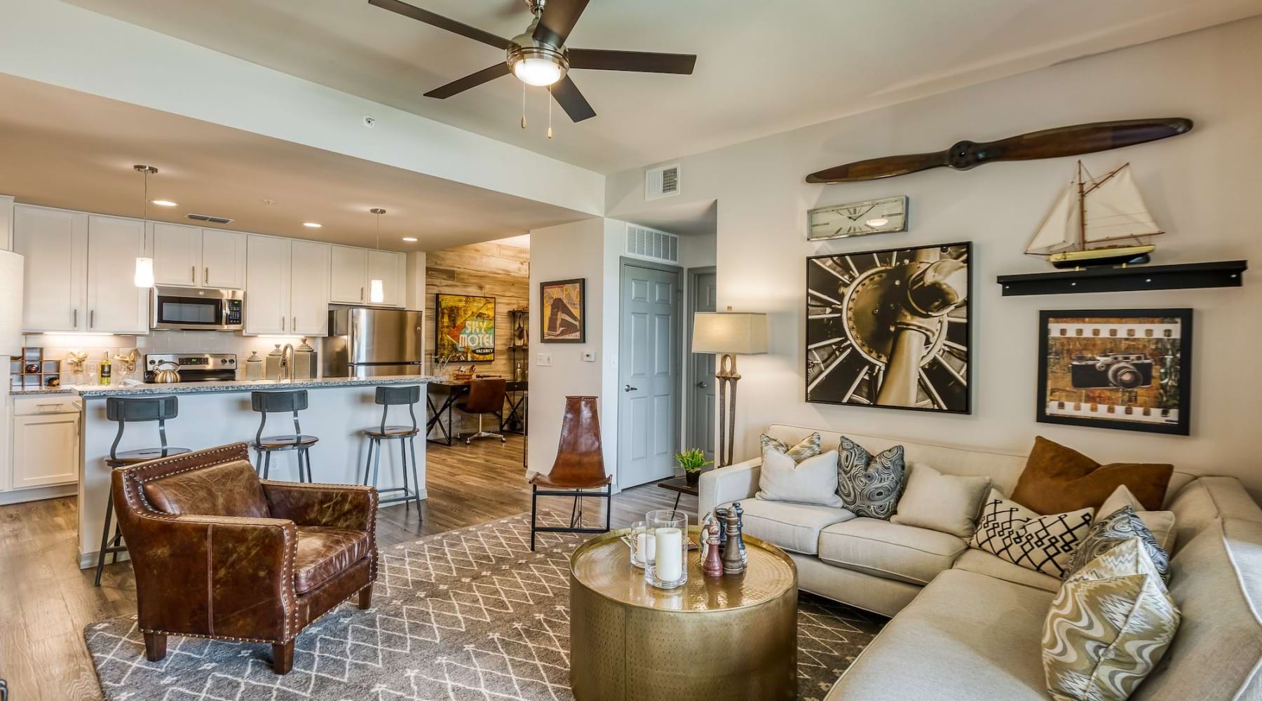 Open space living area with natural lighting